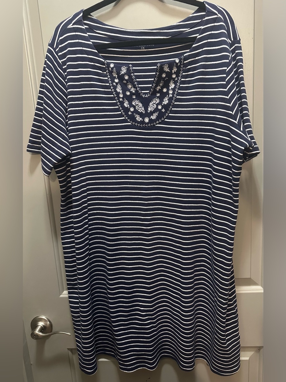Croft & Barrow Size 2X Striped Cotton Dress EUC